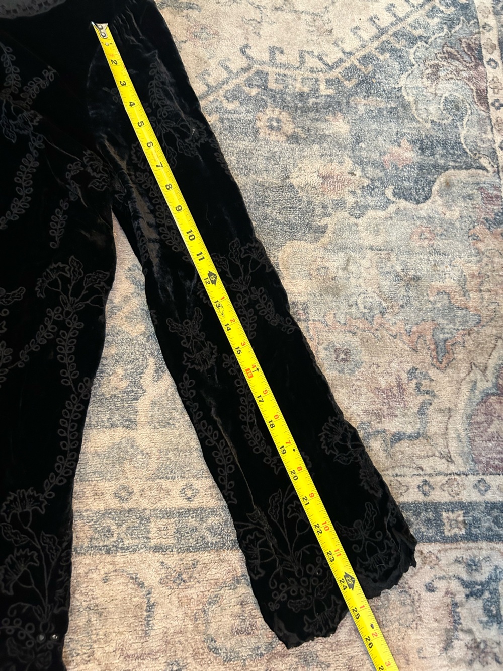 Johnny Was Althea Black Velvet Embroidered peasant V-Neck Tunic XL - Picture 6 of 9